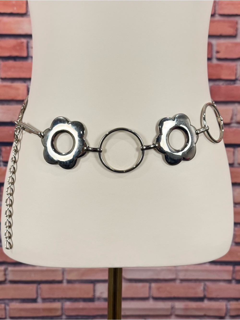 y2k floral chain belt